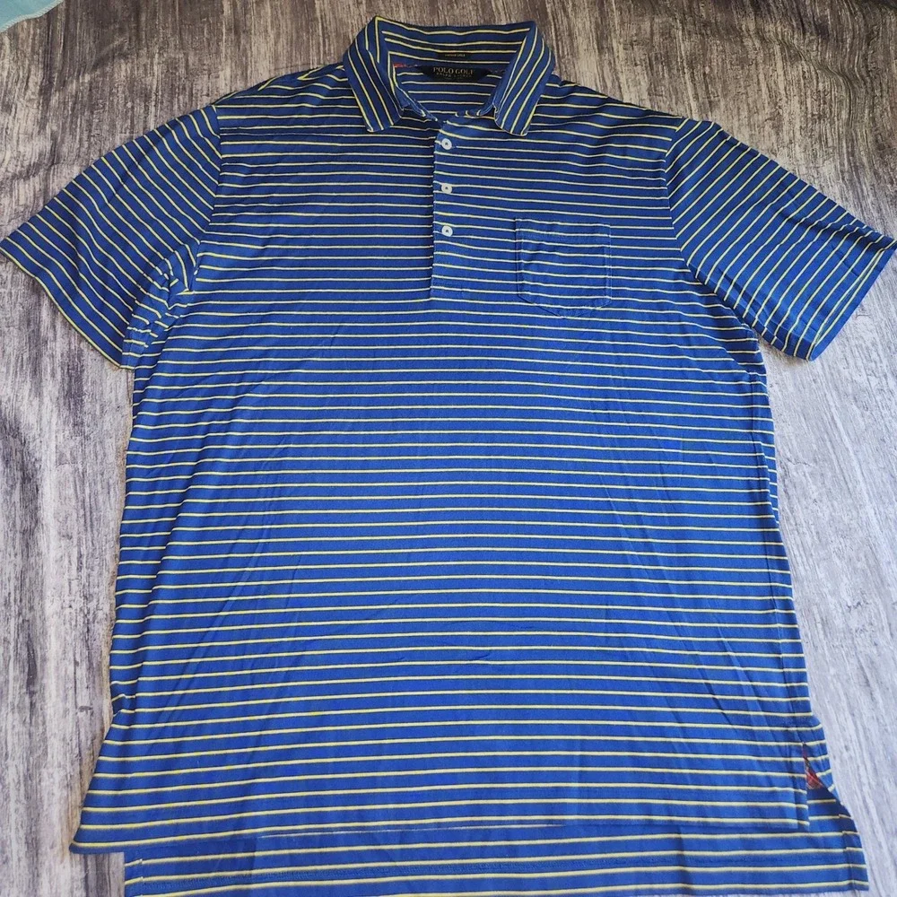 Polo Golf Ralph Lauren Vintage‎ Lisle Striped Golf Polo Shirt - Men's Large